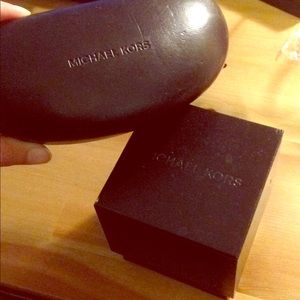 Michael Kors eye glasses and watch case Bundle